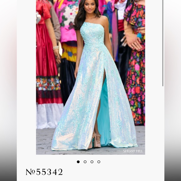 Sherri Hill #55342 Lilac Size 10 - Picture 5 of 6